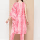 Ahalyaa Printed One-Shoulder Flared Sleeve Sequinned Kurta with Trousers | Swadesiicart