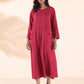 trueBrowns Carrot Cotton Dobby Pocket Dress | Swadesiicart