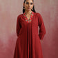 trueBrowns Maroon Cotton Dobby Kurta Set | Swadesiicart