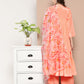 InWeave Women's Peach Tiered Anarkali Kurta Set - Swadesiicart
