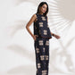 trueBrowns Black Cotton Print Top & Flared Pants Co-ord Set - Swadesiicart