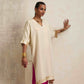 trueBrowns Ivory Tissue Kurta Co-ord Set - Swadesiicart