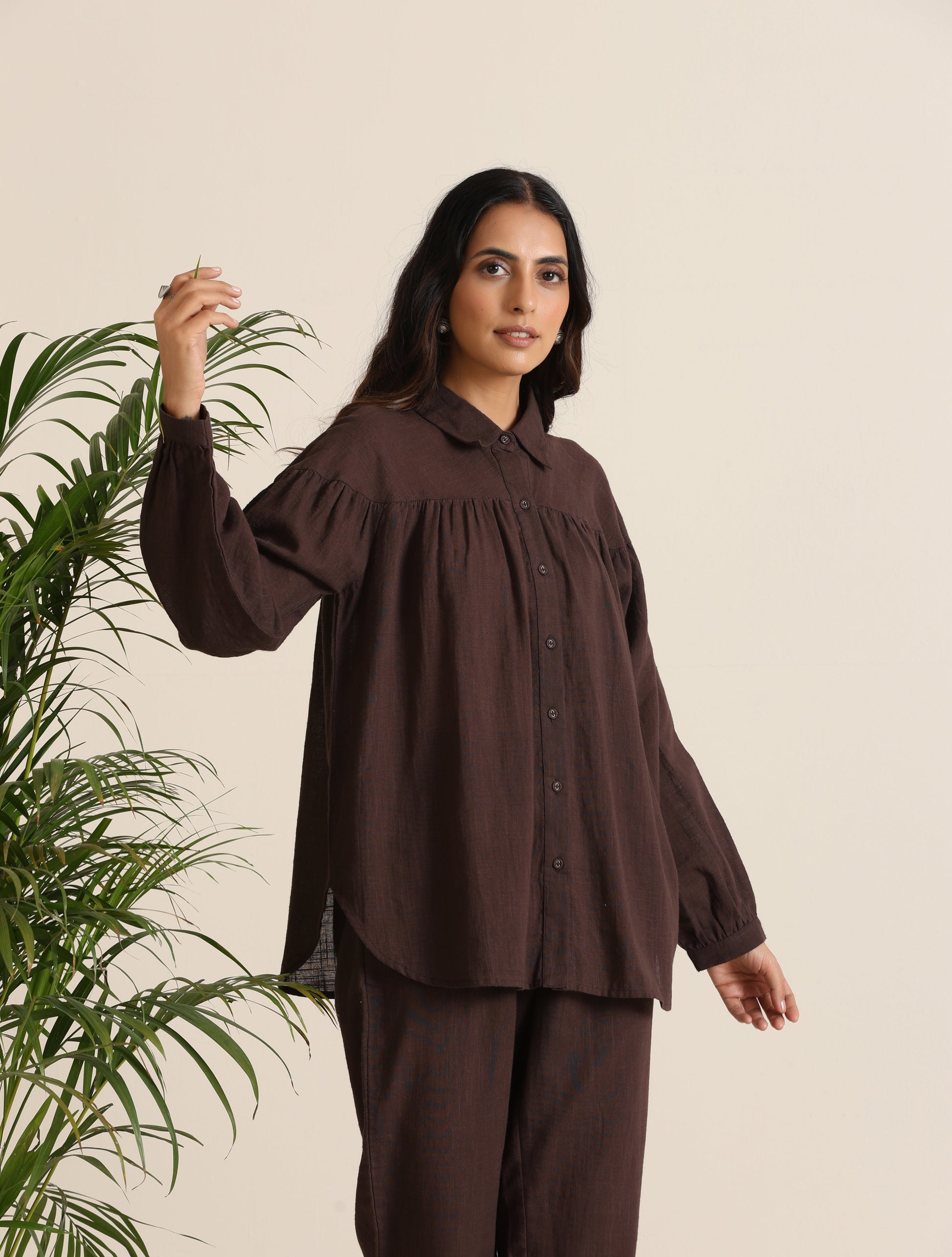 trueBrowns Cola Cotton Shirt Co-ord Set - Swadesiicart