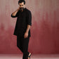 trueBrowns Men's Black Cotton Dobby Kurta Co-ord Set - Swadesiicart