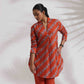 trueBrowns Orange Cotton Print Co-ord Set - Swadesiicart