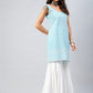 InWeave Women's Sky Blue Sweetheart Neckline Kurta - Swadesiicart