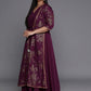 Ahalyaa Plus Size Floral Print Crepe Layered A-line Maxi Ethnic Dress | Swadesiicart