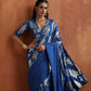 trueBrowns Blue Metallic Ready To Wear Saree | Swadesiicart