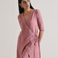 trueBrowns Mauve Angrakha Kurta Set | Swadesiicart