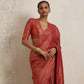 trueBrowns Maroon Gold Metallic Ready To Wear Plus Size Saree | Swadesiicart