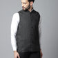 Even Apparels Men's Black Pure Wool Nehru Jacket | Swadesiicart