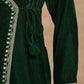trueBrowns Green Velvet Embroidered Angrakha Kurta | Swadesiicart
