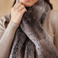 InWeave Women's Dark Grey Double Shade Faux Fur Neck Warmer - Swadesiicart