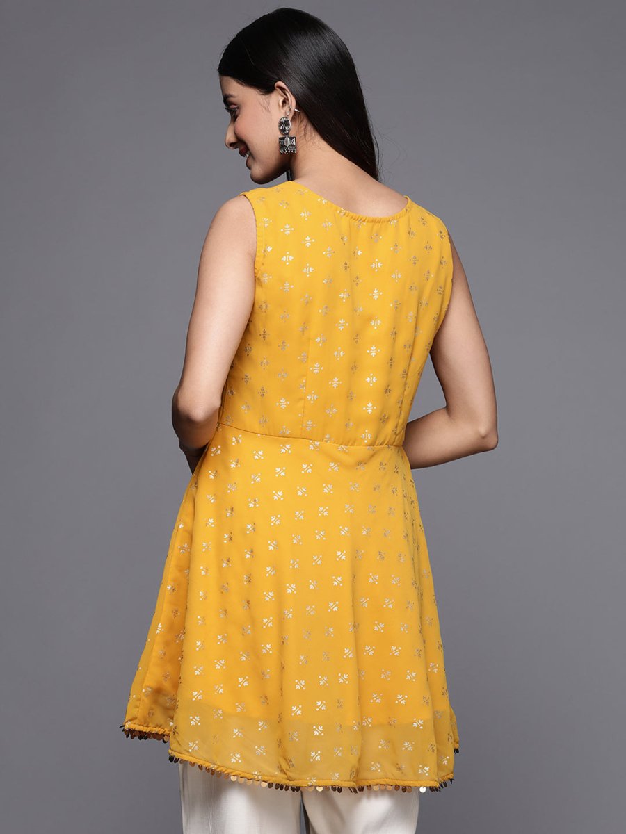 Ahalyaa Boat Neck Printed Embellished Tunic | Swadesiicart