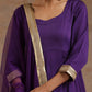 trueBrowns Violet Modal Satin Anarkali Set | Swadesiicart