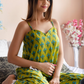 Pomcha Jaipur Gulzar Blue Hand Block Cotton Night Set | Swadesiicart
