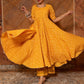 Pomcha Jaipur Bandhej Yellow Cotton Anarkali Set | Swadesiicart