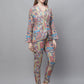 Jainish Women's WoDigital Printed Crop Top and Jacket Set - Multi - Swadesiicart