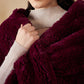 InWeave Women's Burgundy Long Faux Fur Cape - Swadesiicart