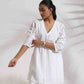 trueBrowns White Cotton Schiffli Co-ord Set - Swadesiicart