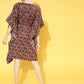 InWeave Women's Maroon Floral Jaal Print Kaftan Dress - Swadesiicart