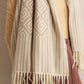 trueBrowns Beige Geometric Woollen Stole | Swadesiicart