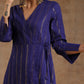 trueBrowns Spectrum Blue Gold Cotton Angrakha Kurta Set | Swadesiicart