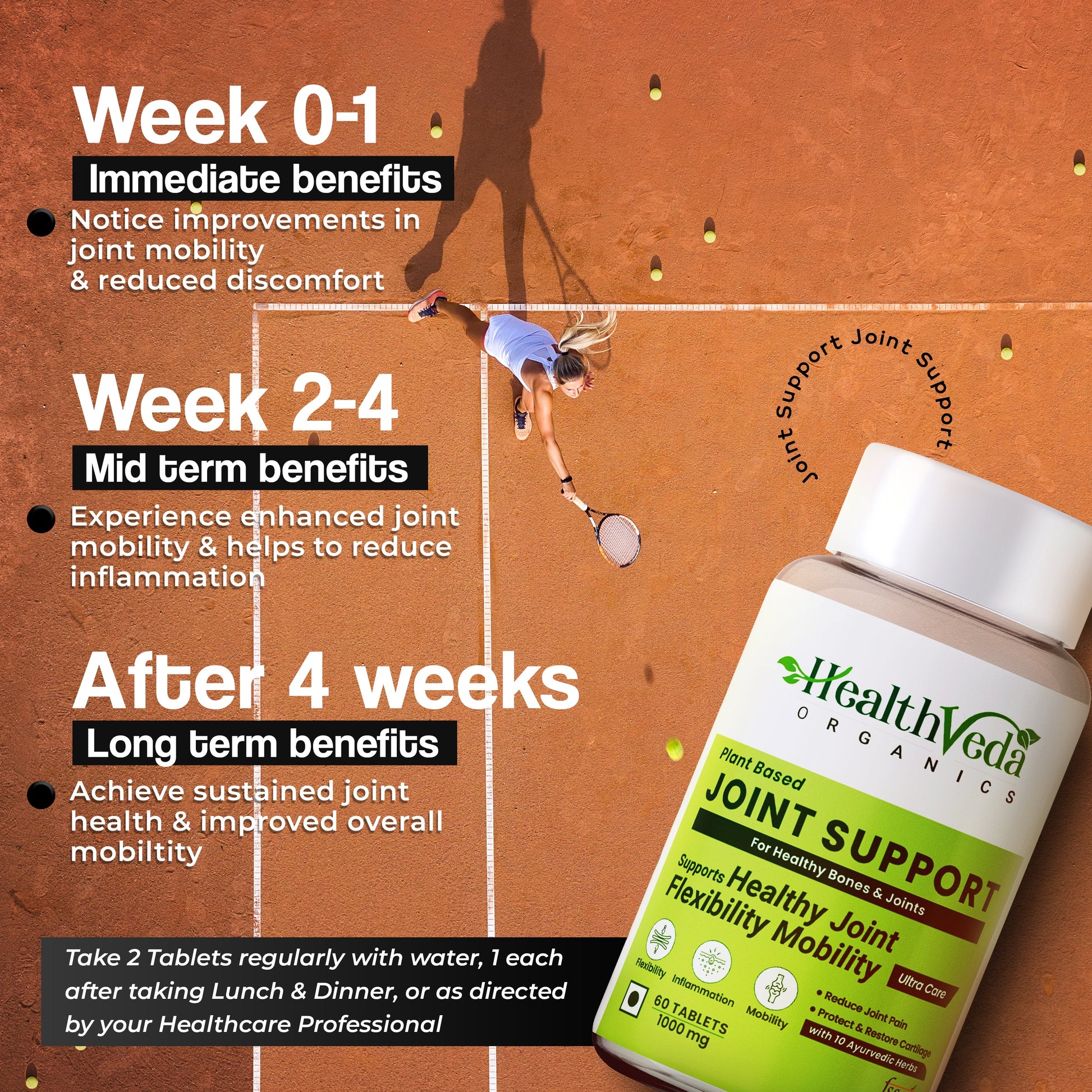 Health Veda Organics Plant Based Joint Support Tablets - Swadesiicart
