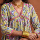 trueBrowns Yellow Print Anarkali Kurta Co-ord Set - Swadesiicart