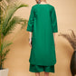 InWeave Women's Forest Green Flared Kurta Palazzo Set - Swadesiicart