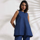 trueBrowns Blue Slub Co-ord Set - Swadesiicart