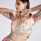 House of Panchhi Cream Colour Organza Floral Design Digital Print Lehenga Choli & Dupatta | Swadesiicart