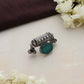 trueBrowns Silver Tone Stone Ghungroo Ring | Swadesiicart