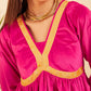 InWeave Women's Magenta Mughal Shaan Style Velvet Short Kurta Set - Swadesiicart