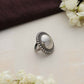 trueBrowns Silver Tone Dome Ring | Swadesiicart