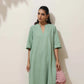 trueBrowns Mint Green Cotton Linen Kurta Pant Set | Swadesiicart