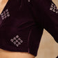 trueBrowns Wine Velvet Embroidered Blouse | Swadesiicart