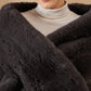 InWeave Slaty Grey Long Faux Fur Cape - Swadesiicart
