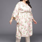 Ahalyaa Plus Size Floral Printed Flared Sleeves Kaftan Kurta | Swadesiicart