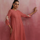 trueBrowns Peach Cotton Dobby Kurta Set | Swadesiicart