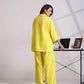 trueBrowns Lime Cotton Dobby V-Neck Co-ord Set - Swadesiicart