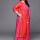 Ahalyaa Plus Size V-neck Maxi Ethnic Dress | Swadesiicart