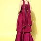 InWeave Women's Maroon Gota Insert Neckline Sharara Set - Swadesiicart