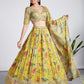 House of Panchhi Mustard Colour Organza Floral Design Digital Print Lehenga Choli & Dupatta | Swadesiicart