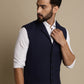 Even Apparels Men's Blue Waistcoat with Notched Lapel | Swadesiicart