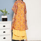 InWeave Women's Cassatta Yellow Cr Strappy Set With Mustard Brown Cape - Swadesiicart