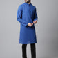 Even Apparels Blue Solid Kurta With Band Collar | Swadesiicart