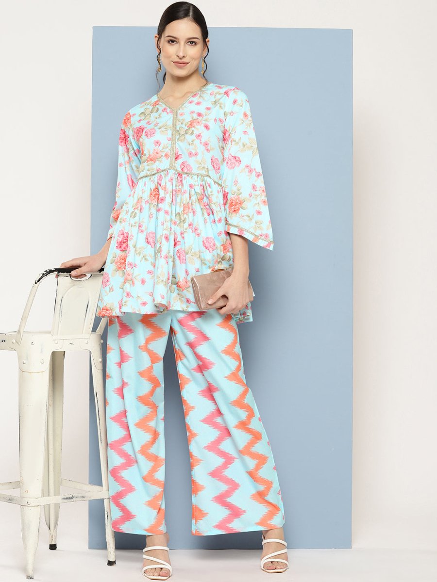Ahalyaa Printed Ethnic Co-Ords - Swadesiicart