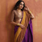 trueBrowns Purple Silk Ready To Wear Saree | Swadesiicart