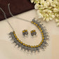 trueBrowns Silver Tone Stone Necklace Set - Swadesiicart